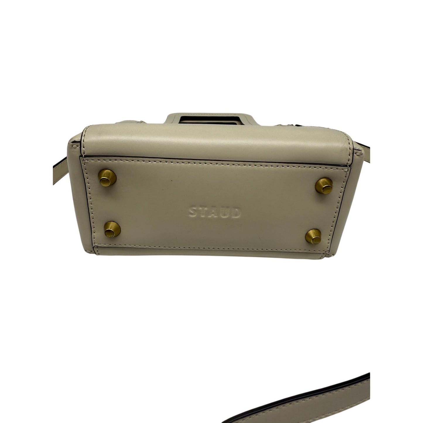 Staud Leather Mini Shirley Crossbody Bag Off-White