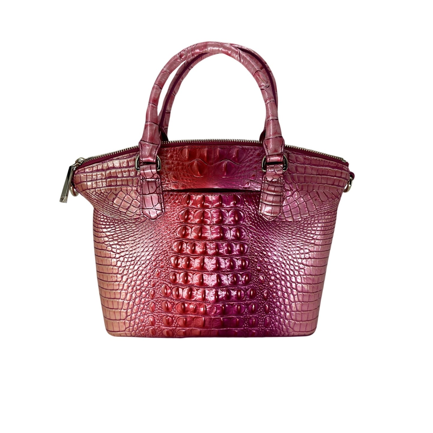Brahmin Croc Embossed Leather Ombre Duxbury Satchel Bag