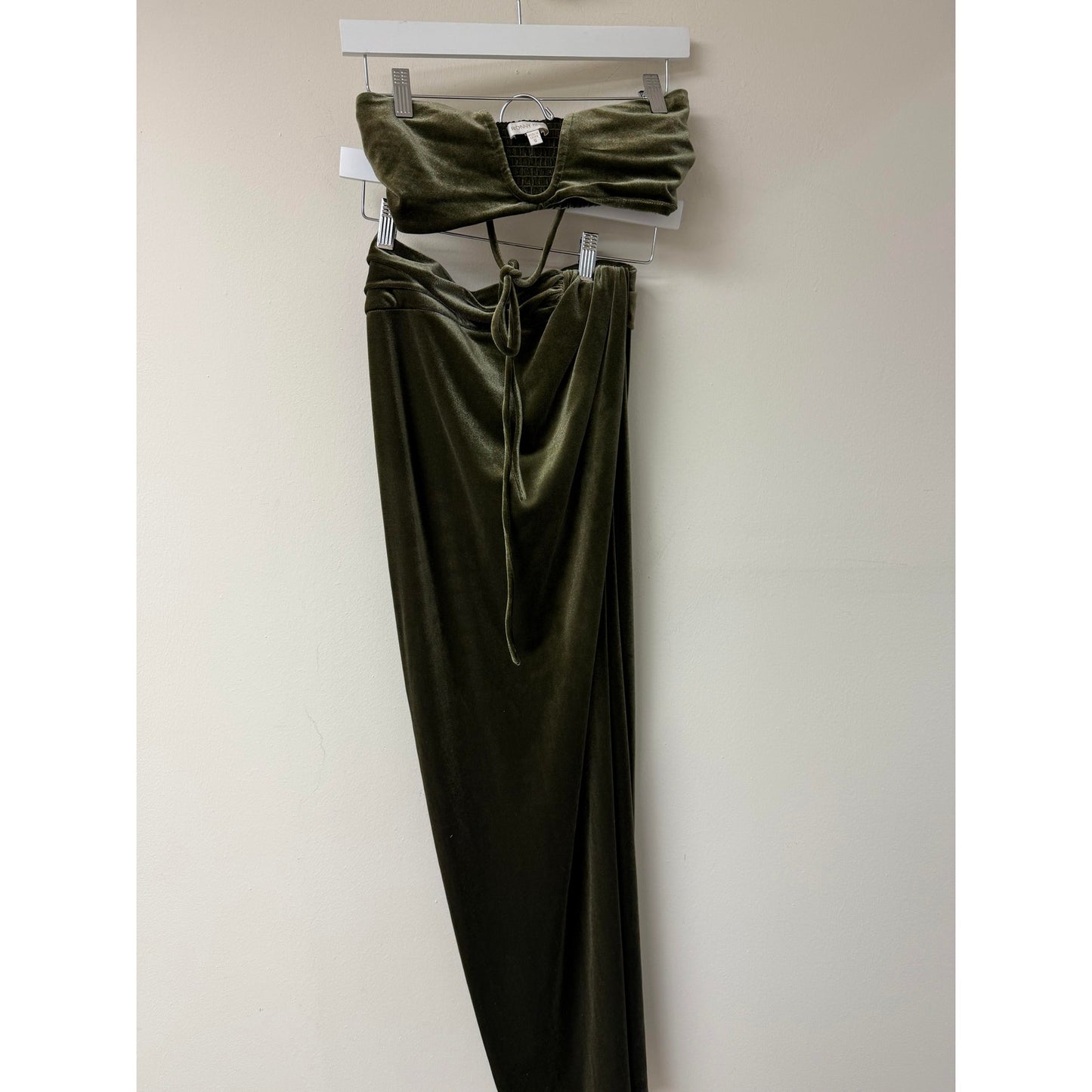 Ronny Kobo x Revolve Freya Velvet Bra Top & Blythe Maxi Skirt Set