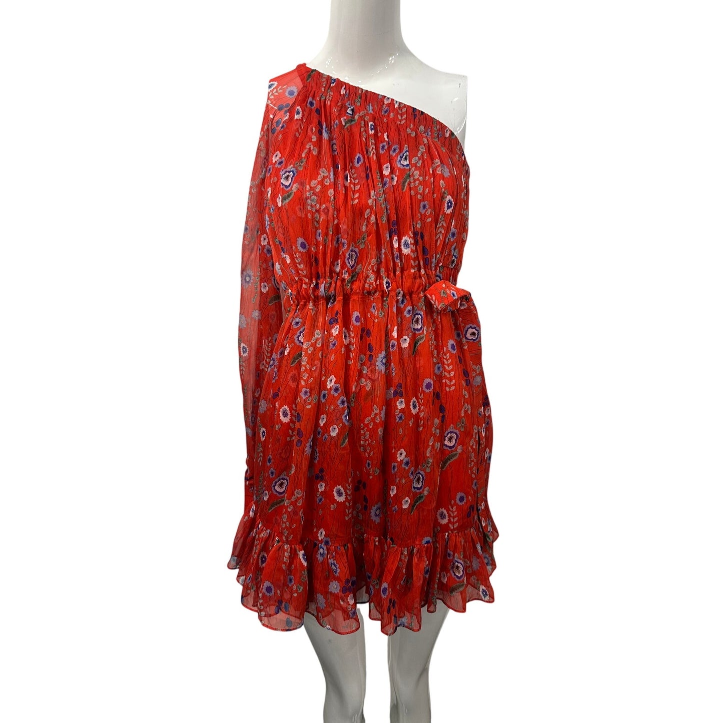 Alexis Edyta One Shoulder Ruffle Long Sleeve Floral Mini Dress