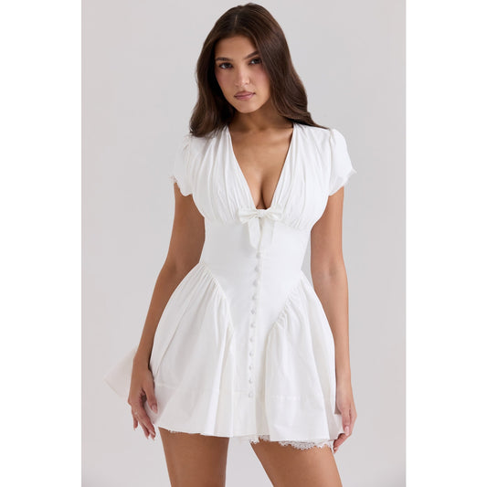 House of CB Cotton Emiliana Bow Mini Dress