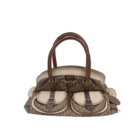 Dior Canvas Monogram Diorissimo My Dior Pockets Satchel Beige