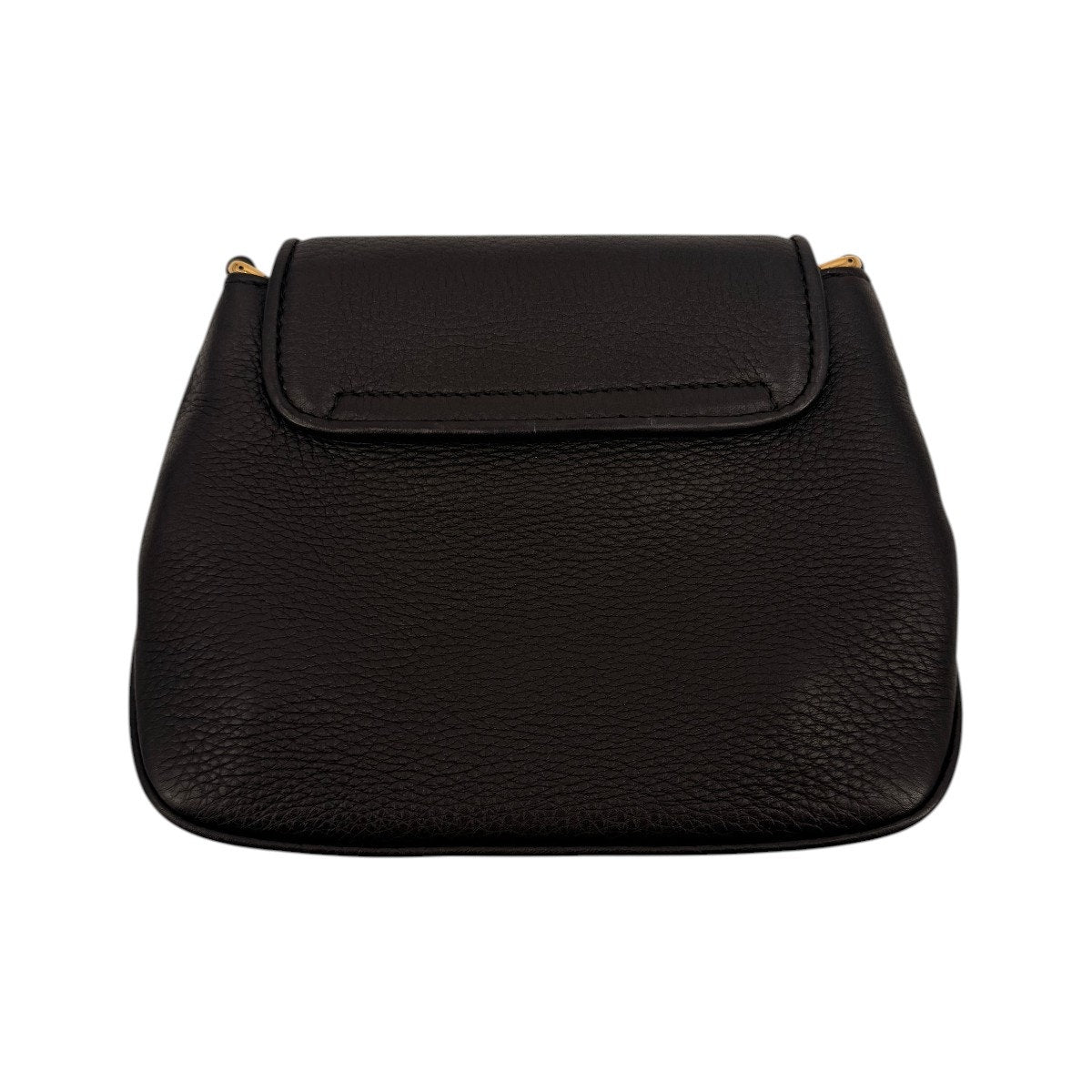 Gucci 1973 Pebbled Leather Gold Tone Chain Shoulder Bag Black Women's Designer