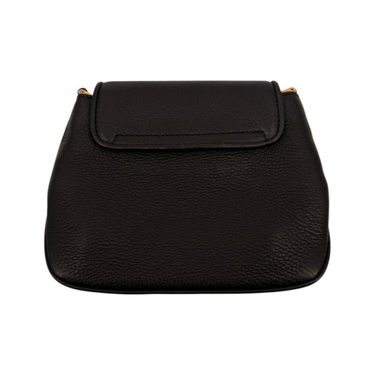 Gucci 1973 Pebbled Leather Gold Tone Chain Shoulder Bag Black Women's Designer