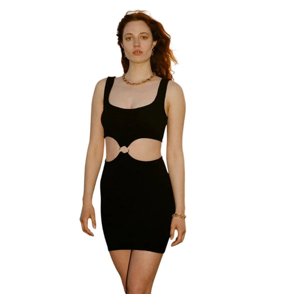 Vanessa Mooney Vivian Cut-Out Front Ring Mini Bodycon Dress