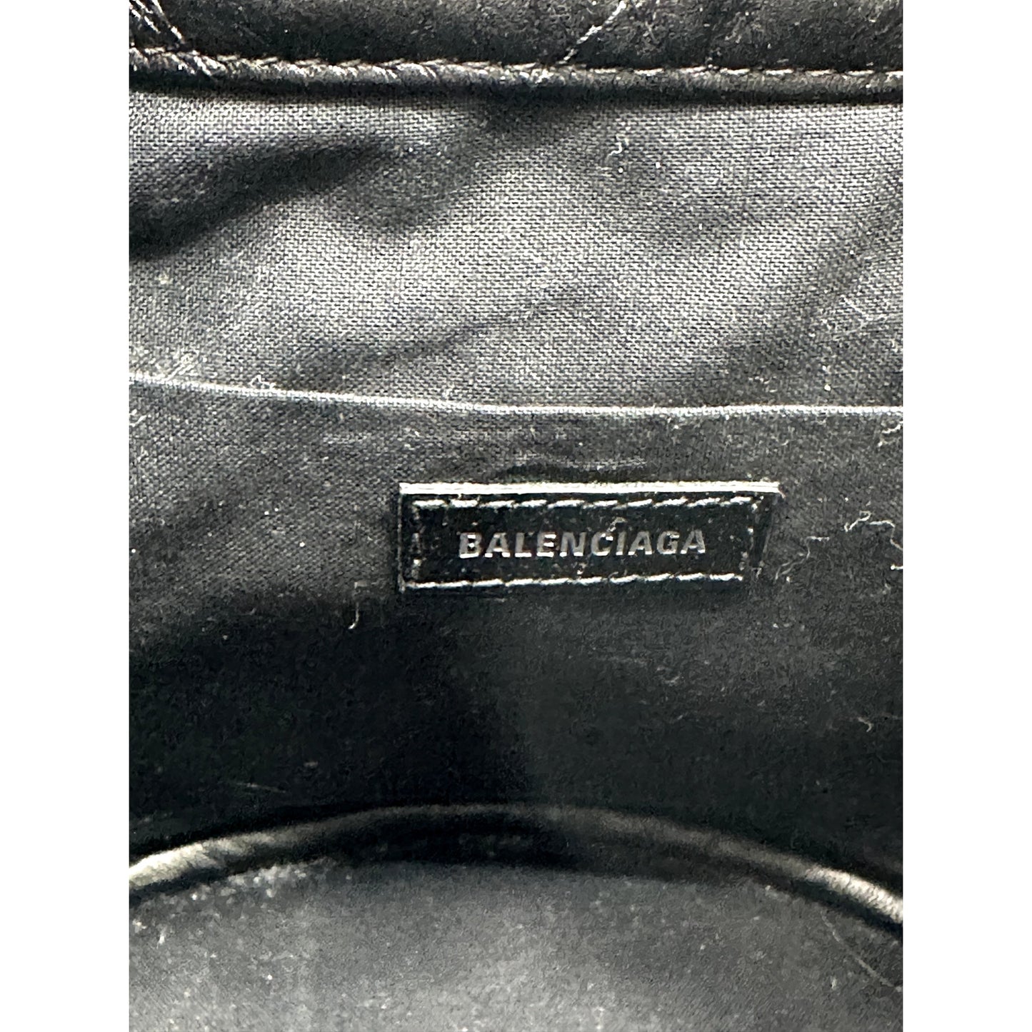 Balenciaga Leather Quilted B Logo Bucket Bag