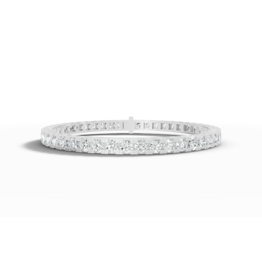 7.31 ctw Diamond Square Collet 14K White Gold Tennis Bracelet