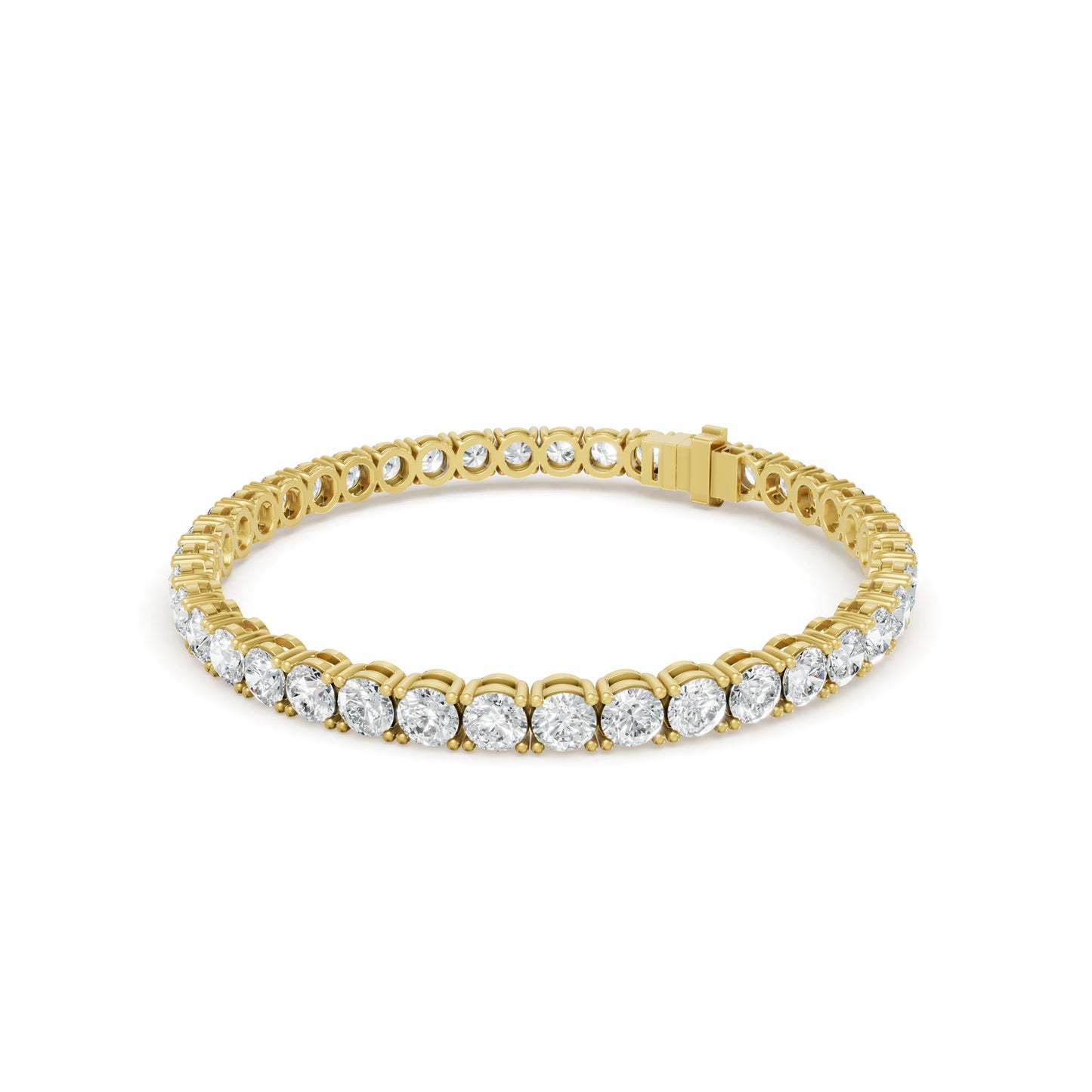 14.31 ctw Diamond 4P Classic 14K Yellow Gold Tennis Bracelet