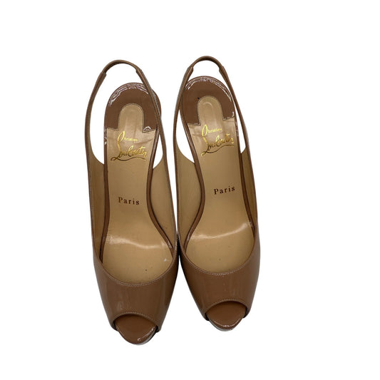 Christian Louboutin Patent Leather Private Number Peep Toe Pumps