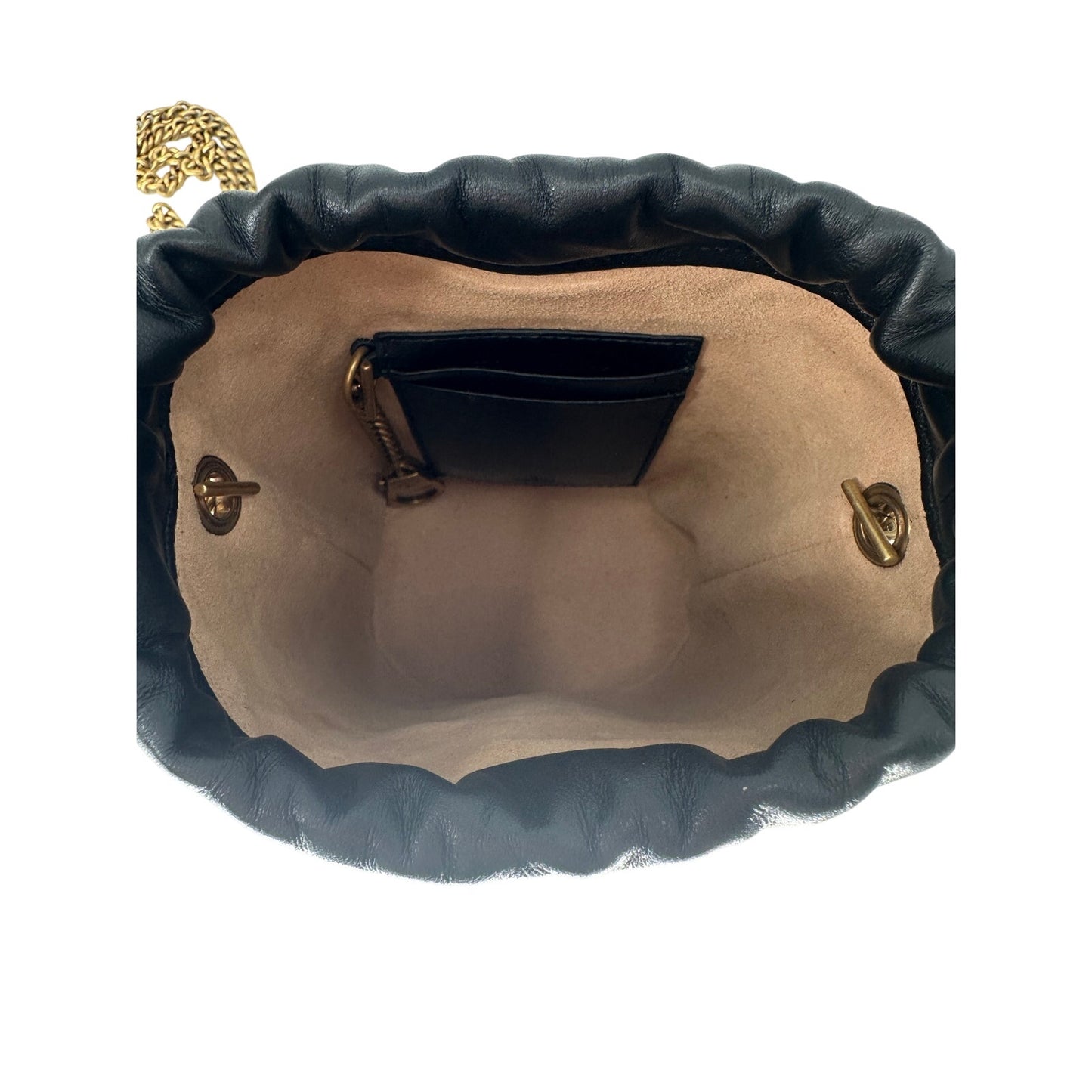 Gucci Leather Quilted GG Marmont Mini Bucket Bag