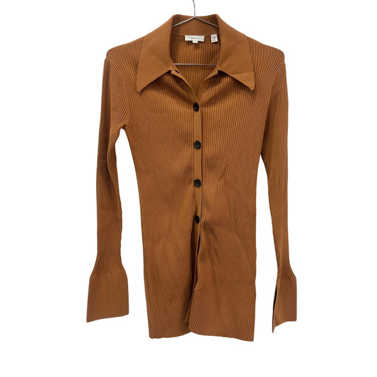 A.L.C. Eleanor Brown Ribbed Knit Collared Cardigan Bootcut Pants  Women's