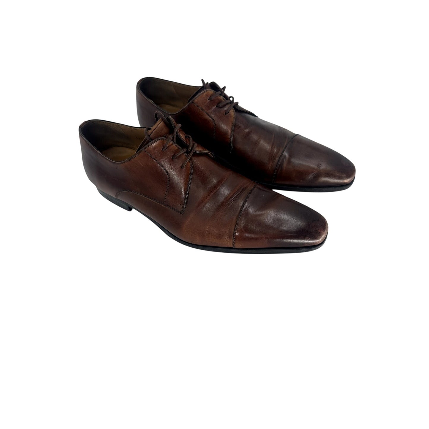 Magnanni Leather Cap Toe Oxford Lace Up Dress Shoes Brown Men's Size 12 M