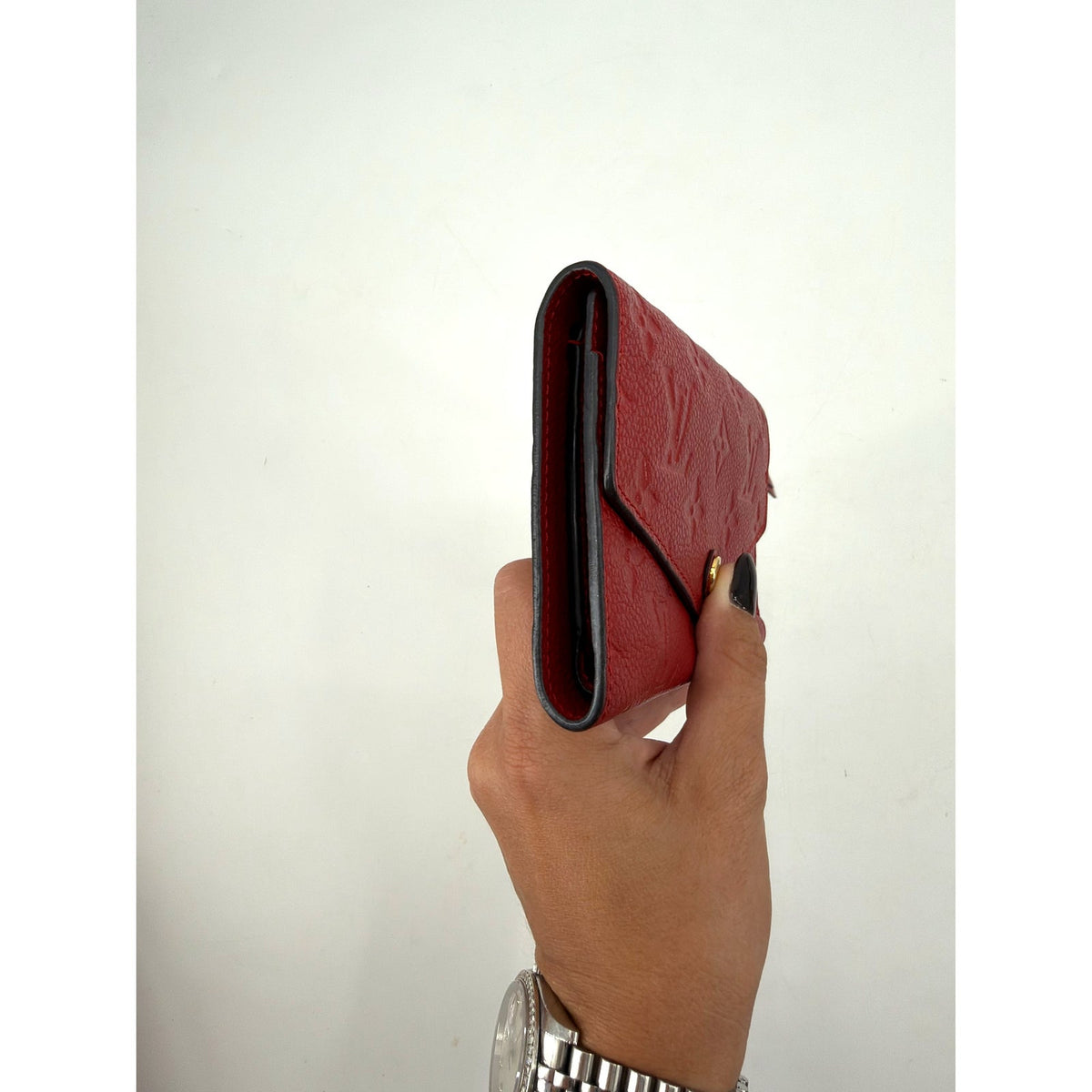 Louis Vuitton Monogram Empreinte Victorine Wallet Red
