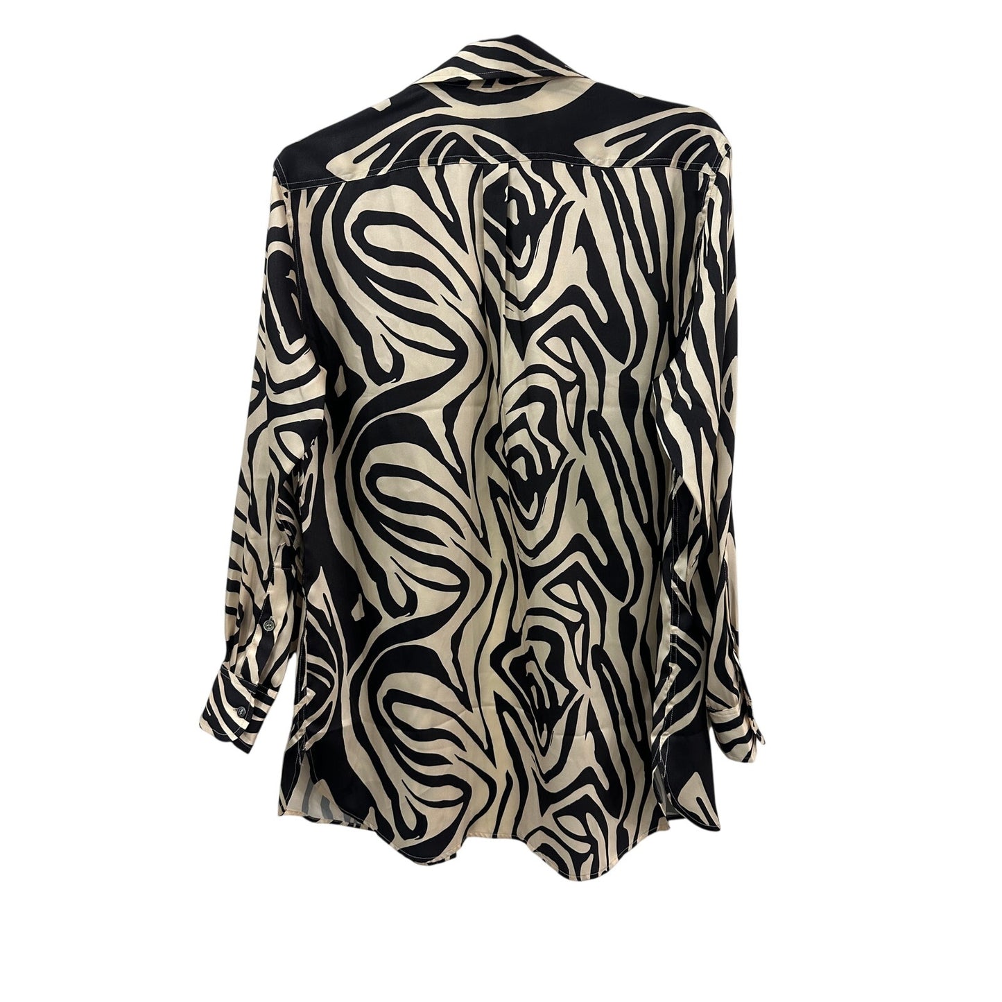 Ronny Kobo Rico Zebra Print Button Front Shirt Blouse