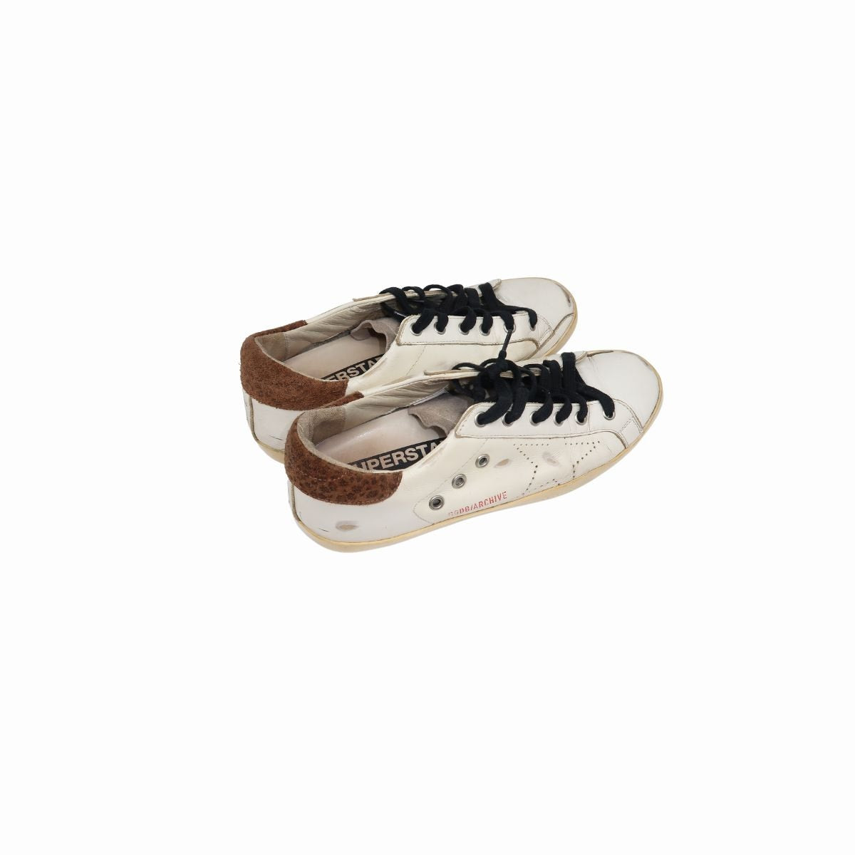 Golden Goose Leather Suede Trim Superstar Low Top Lace Up Sneaker