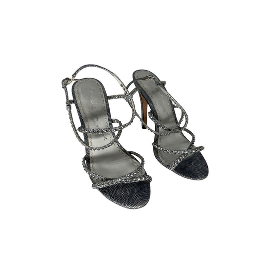 Alice + Olivia Leather Animal Print Studded Strappy Sandals