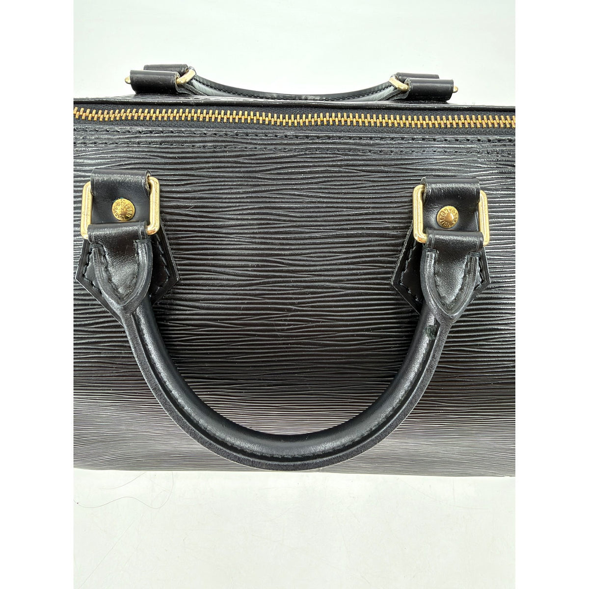 Louis Vuitton Epi Leather Speedy 35 Black Noir Top Handle Bag Vintage