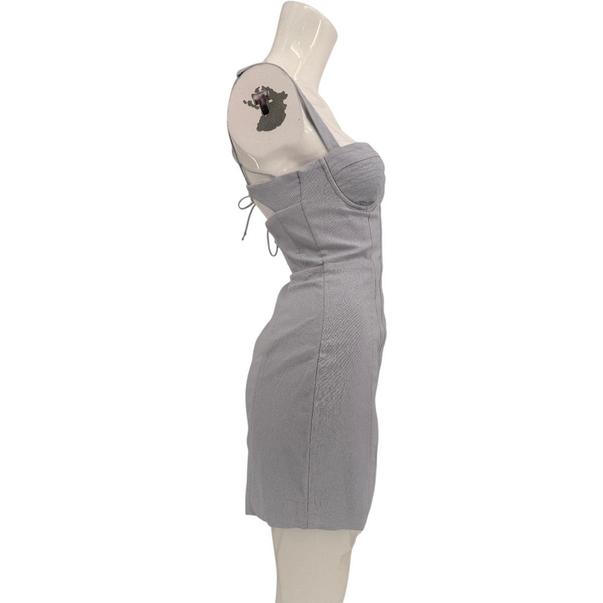 Oh Polly Linen Giovana Lace Up Back Mini Dress
