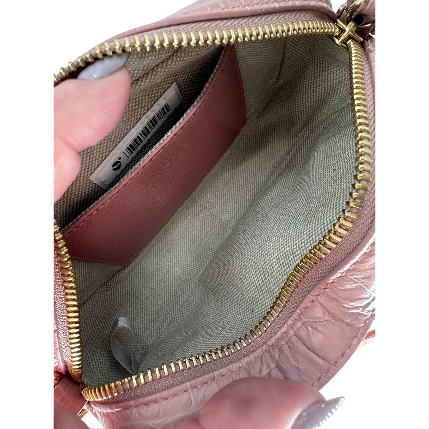 Jimmy Choo Leather Croc Embossed Varenne Crossbody Bag