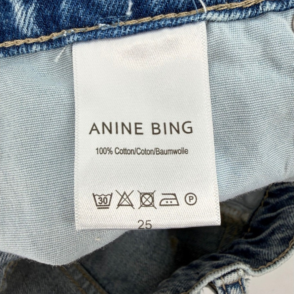 Anine Bing Benson High Rise Straight Leg Jeans Light Wash Women's Size 25