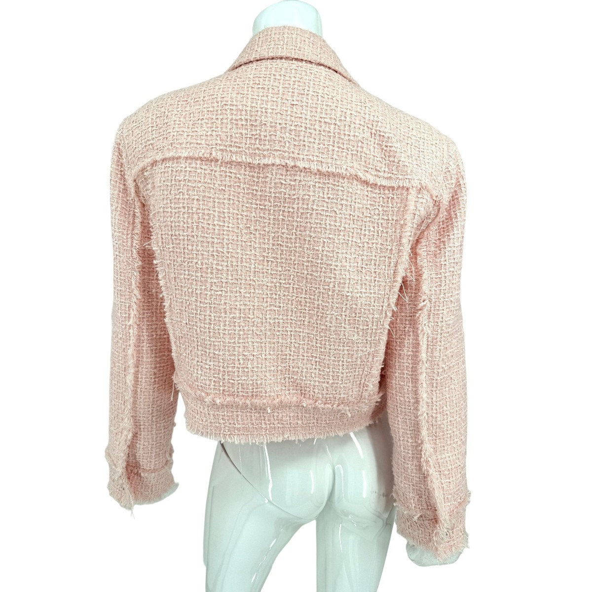 Alice + Olivia Tweed Collated Button Front Crop Jacket