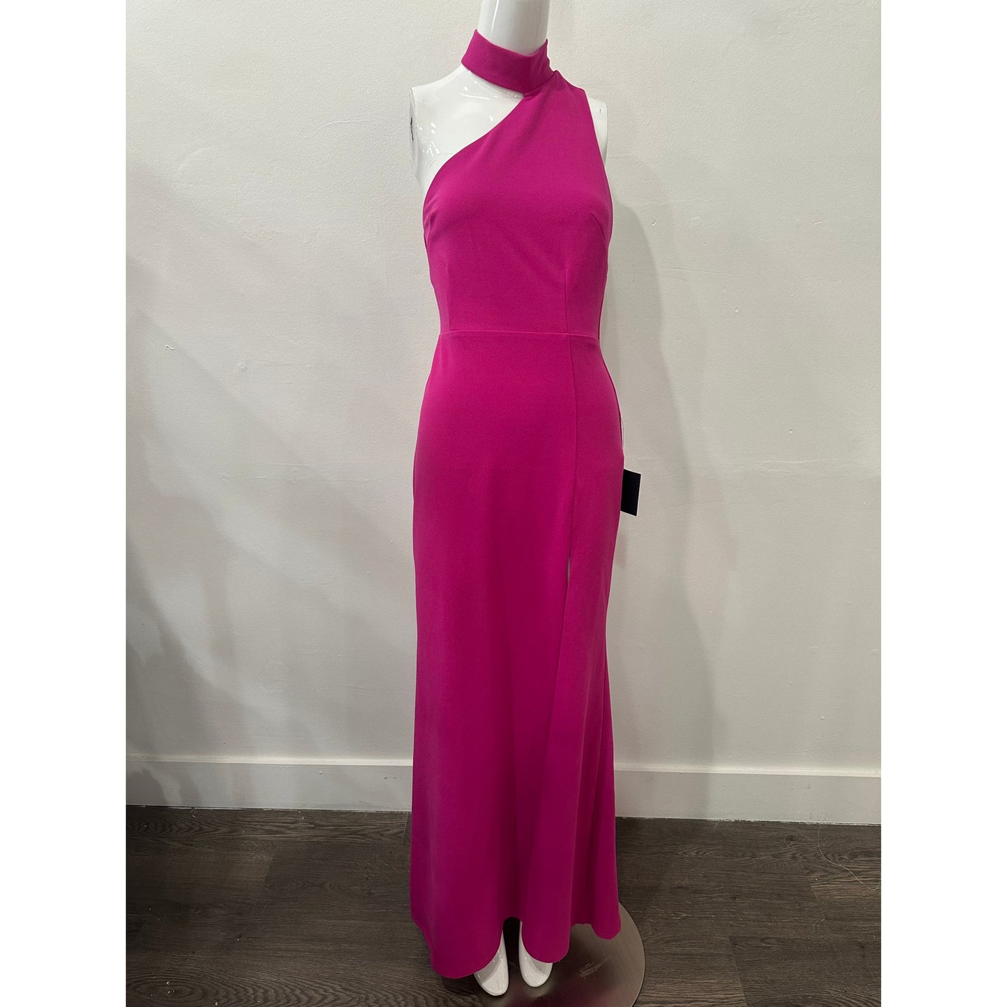 Lulus Keep It Interesting Asymmetrical Cutout Halter Maxi Dress Hot Pink