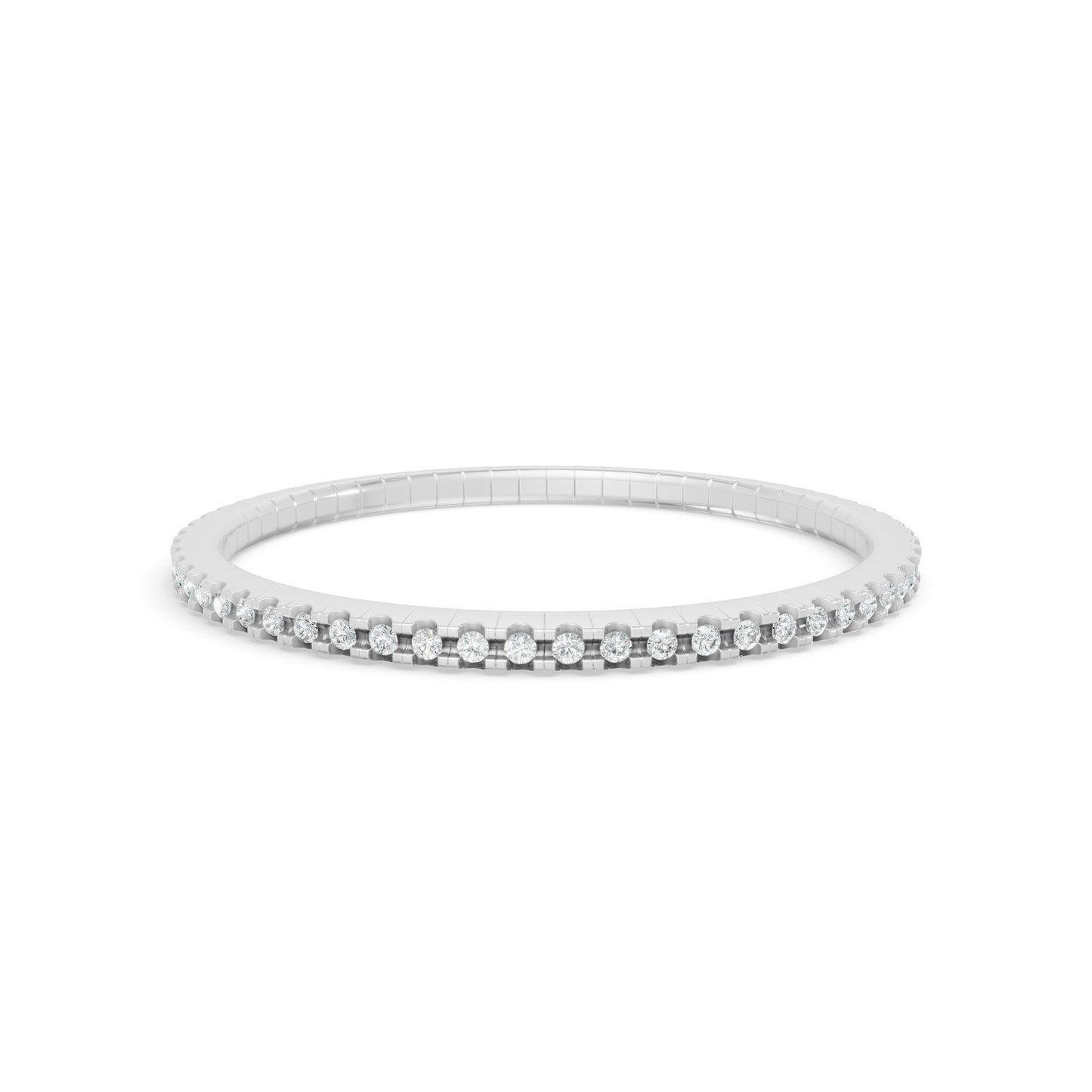 5.97 ctw Diamond Flexibangle 14K White Gold Tennis Bracelet