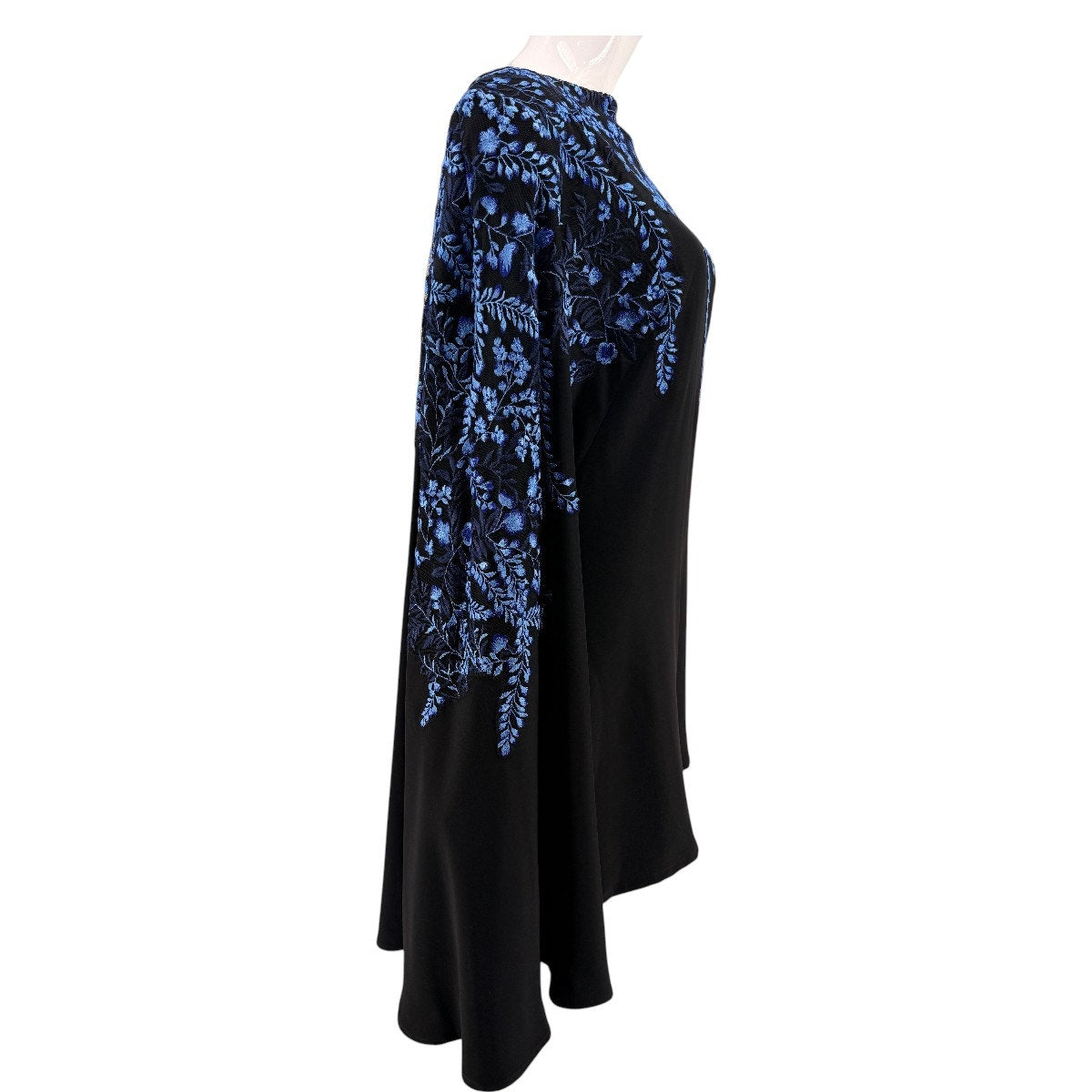Tadashi Shoji Floral Embroidered Cape Sleeve Shift Mini Dress