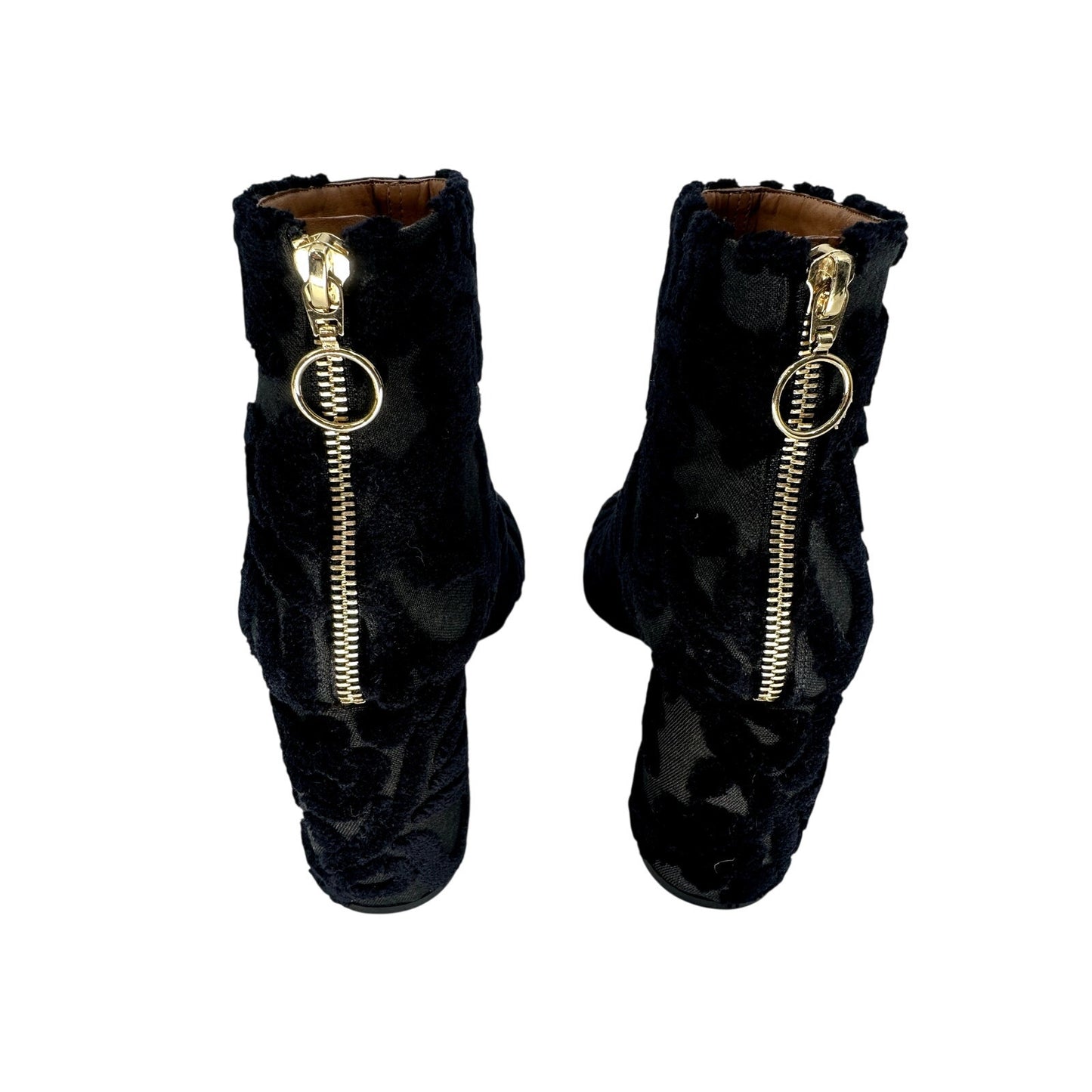 Stella McCartney Velvet Brocade Block Heel Ankle Boots