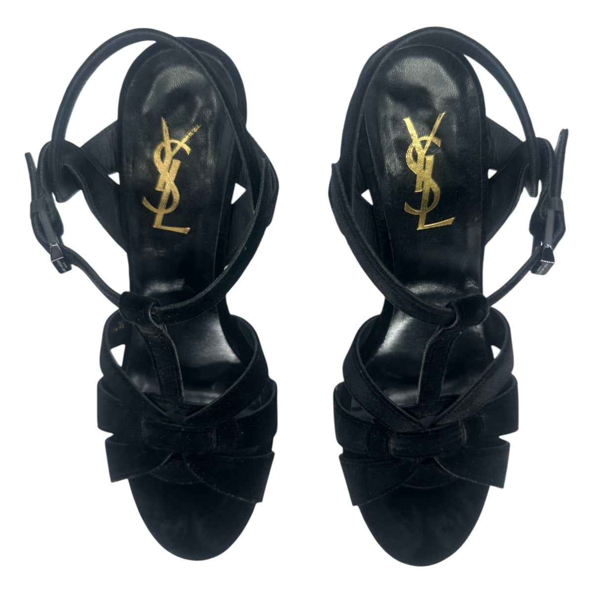 Saint Laurent Suede Tribute Platform Sandals