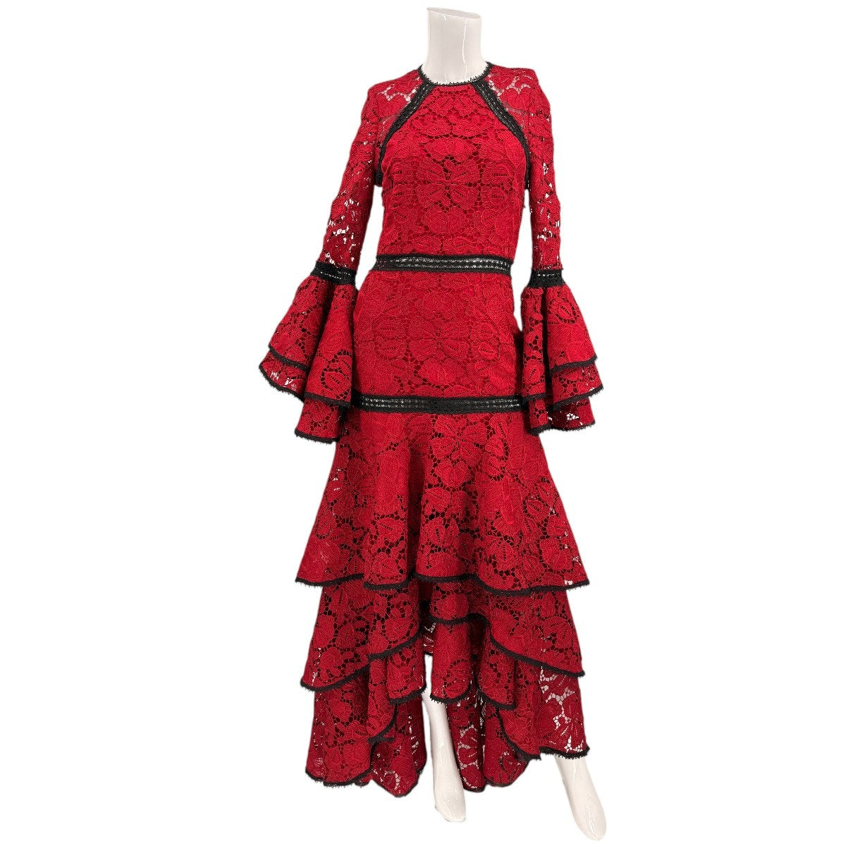 ALEXIS Laurel Tiered Guipure Lace Gown Maxi Dress