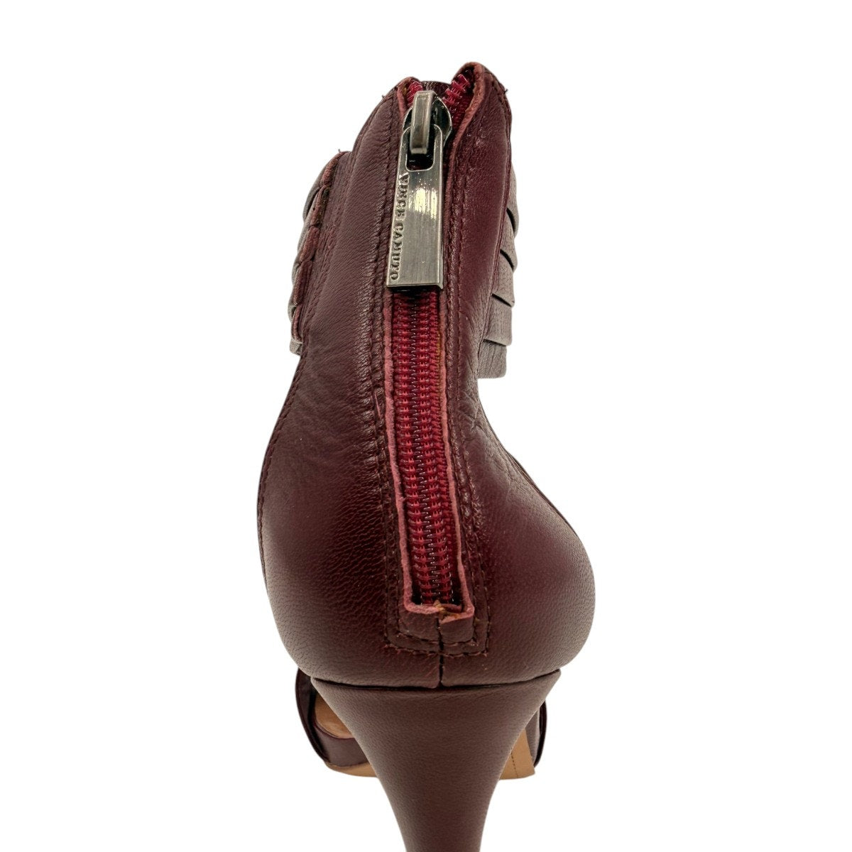 Vince Camuto Burgundy Multi-Strap Stiletto Sandals