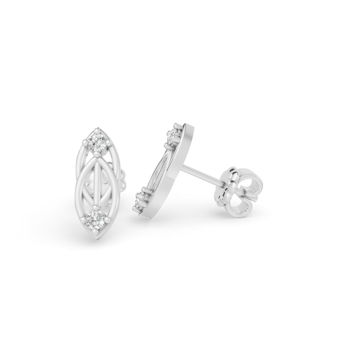 0.13 TCW 14K White Gold Diamond Stud Earrings