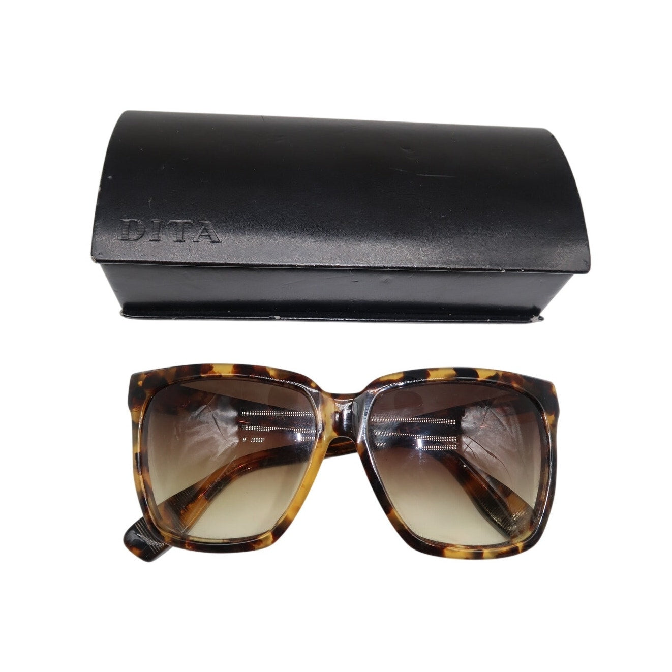 Dita Taxon Square Sunglasses Brown Havana