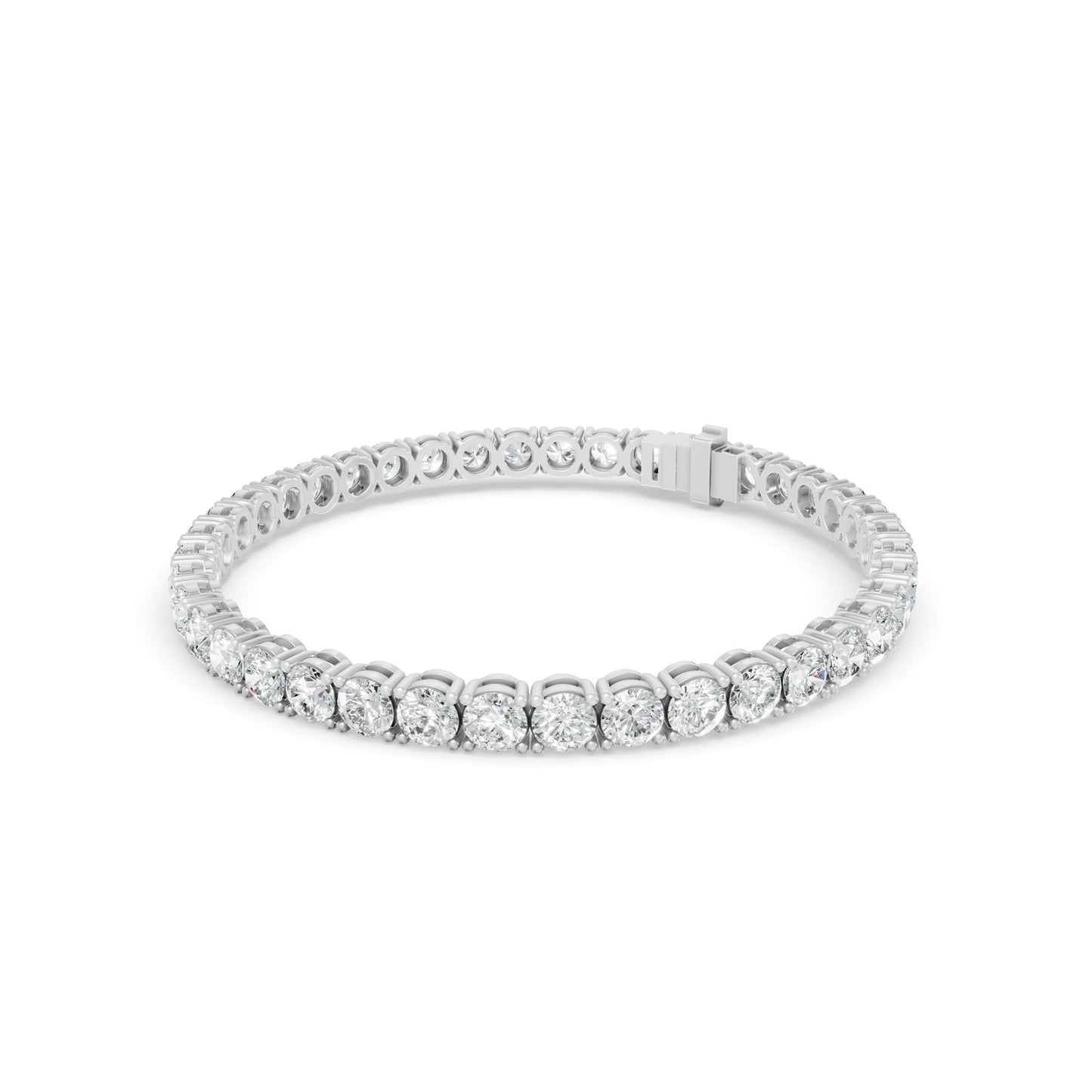 12.40 ctw Diamond 4P Classic 14K White Gold Tennis Bracelet