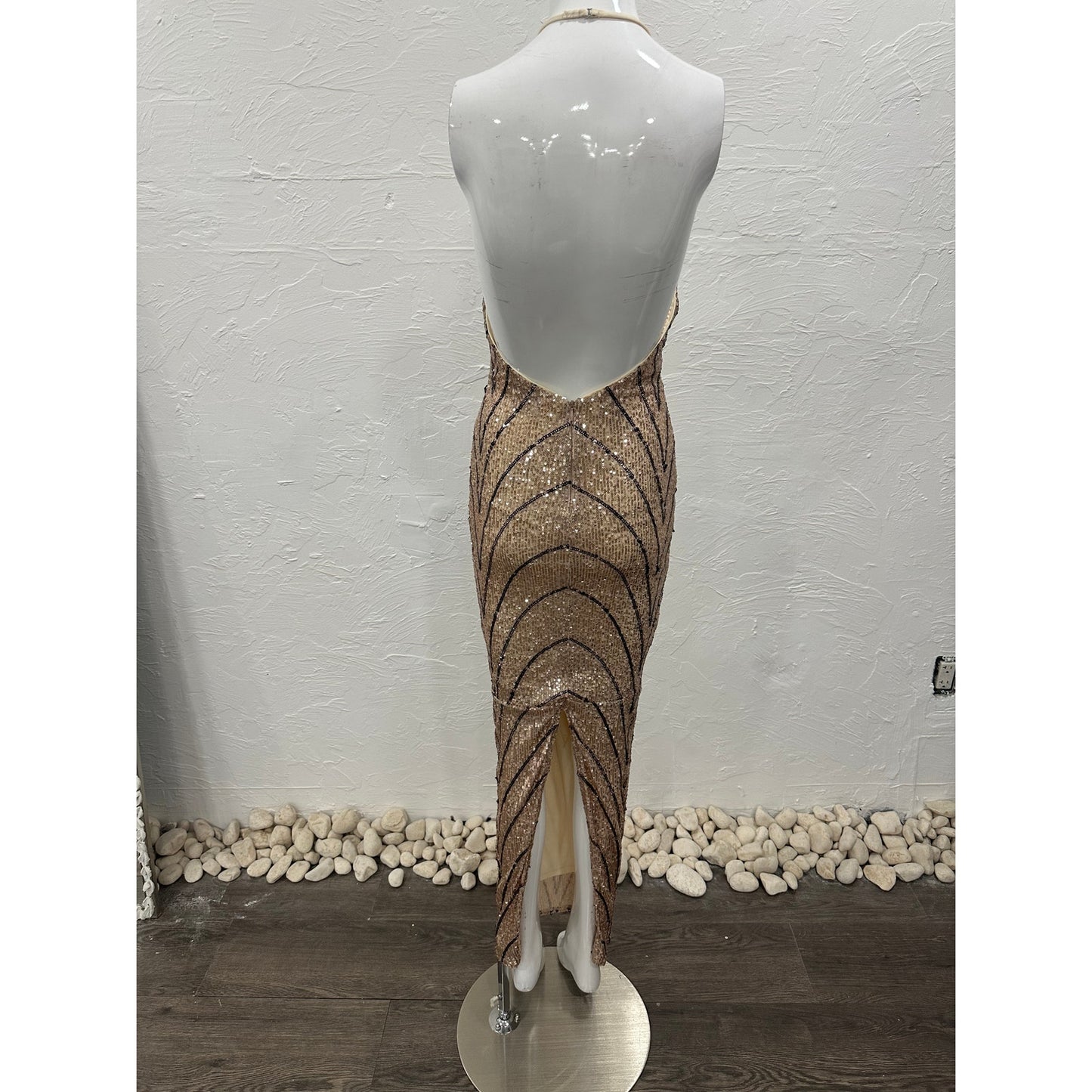 MIchael Costello x Relove Sequin Halter Neck Sheath Maxi Dress