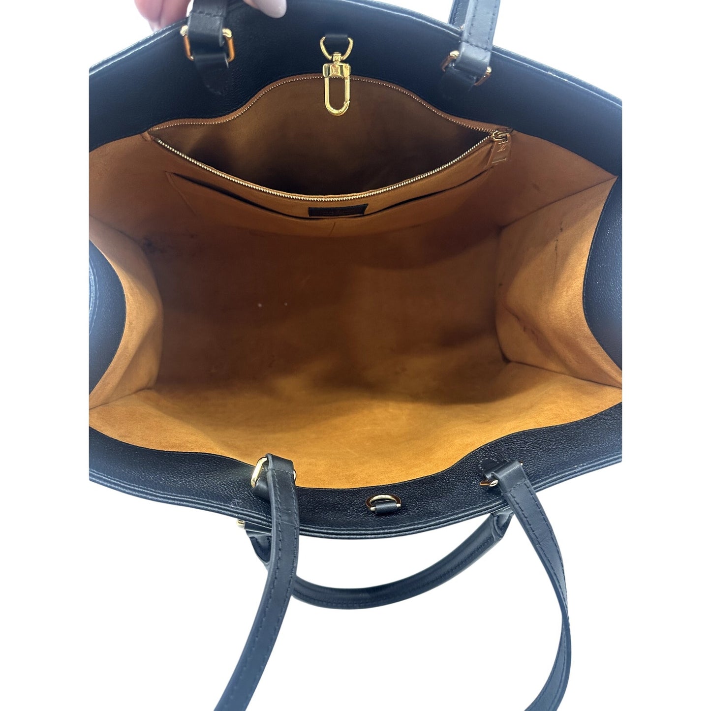 Louis Vuitton Leather Monogram OnTheGo GM Tote Bag Black