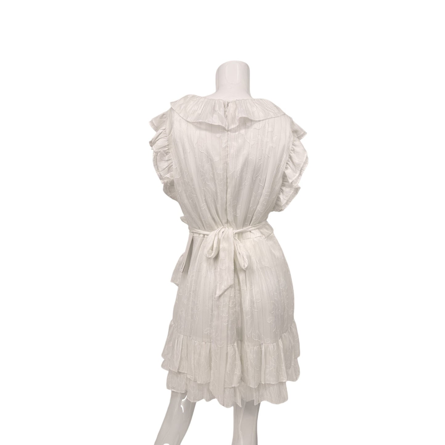 Aqua Ruffle Sleeveless Surplice Fit & Flare Mini Dress