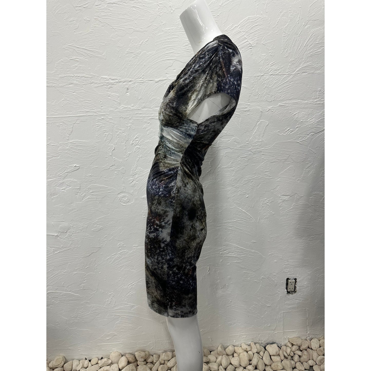 Helmut Lang Micro Modal Oxide Print Star Knee Length Dress