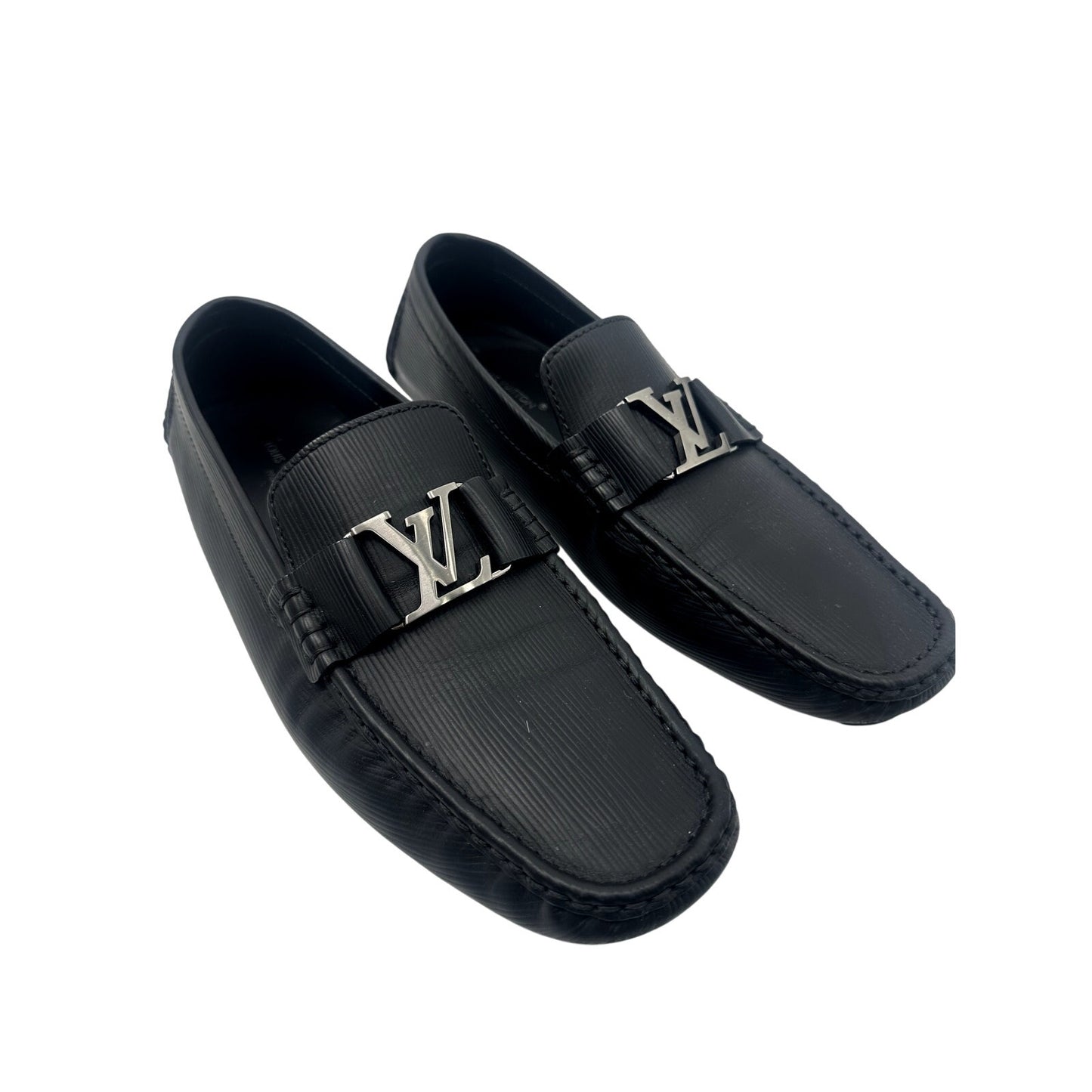 Louis Vuitton Calf Leather LV Logo Monte Carlo Moccasin Loafers Men's Size 11