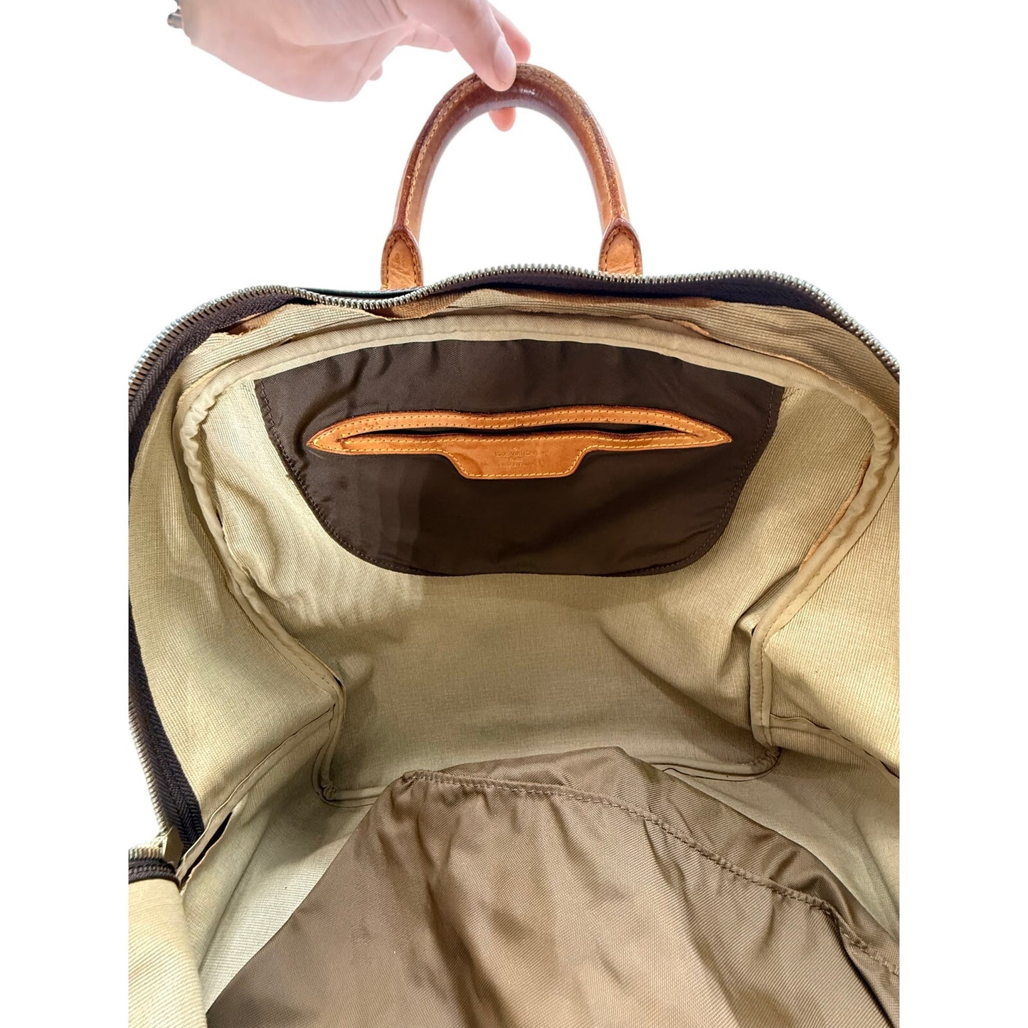 Louis Vuitton Leather Monogram Canvas Evasion Travel Bag