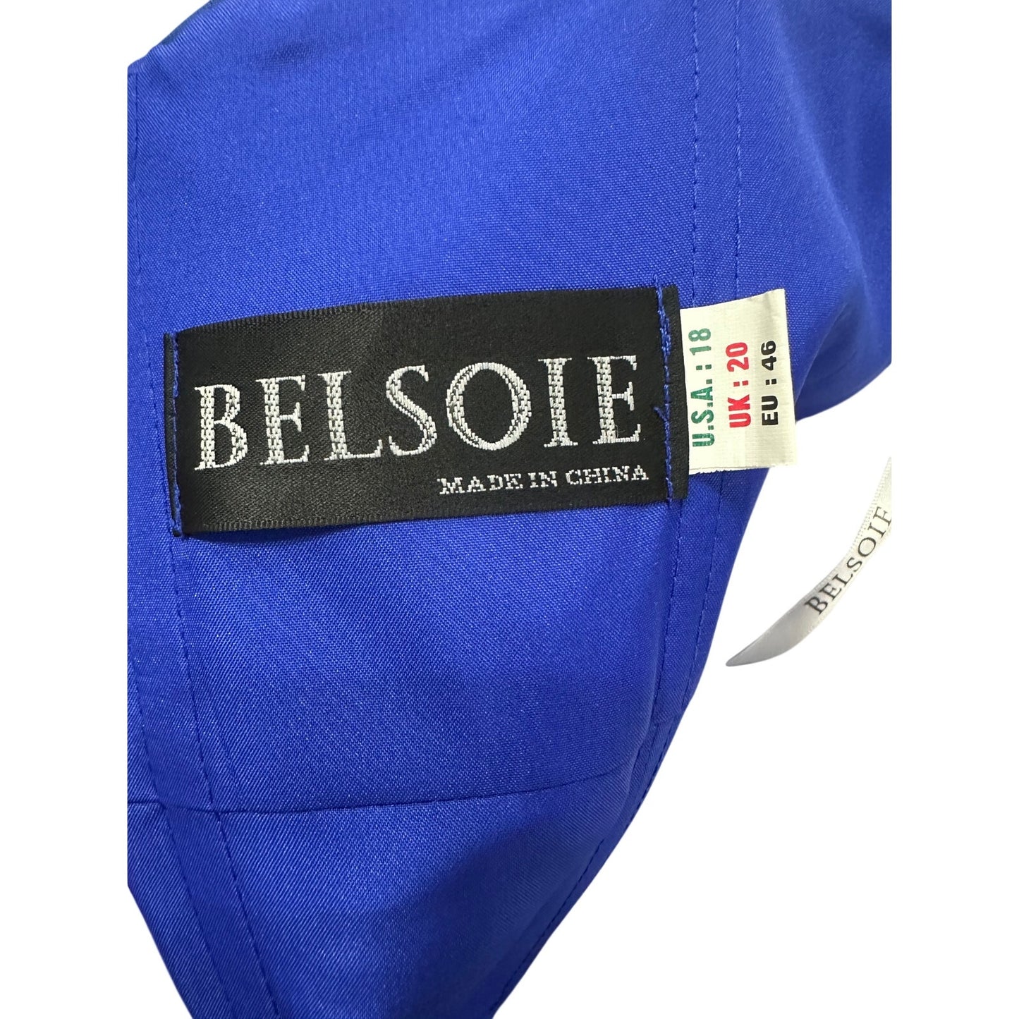 Belsoie Royal Blue Strapless Chiffon Ruched Formal Maxi Gown