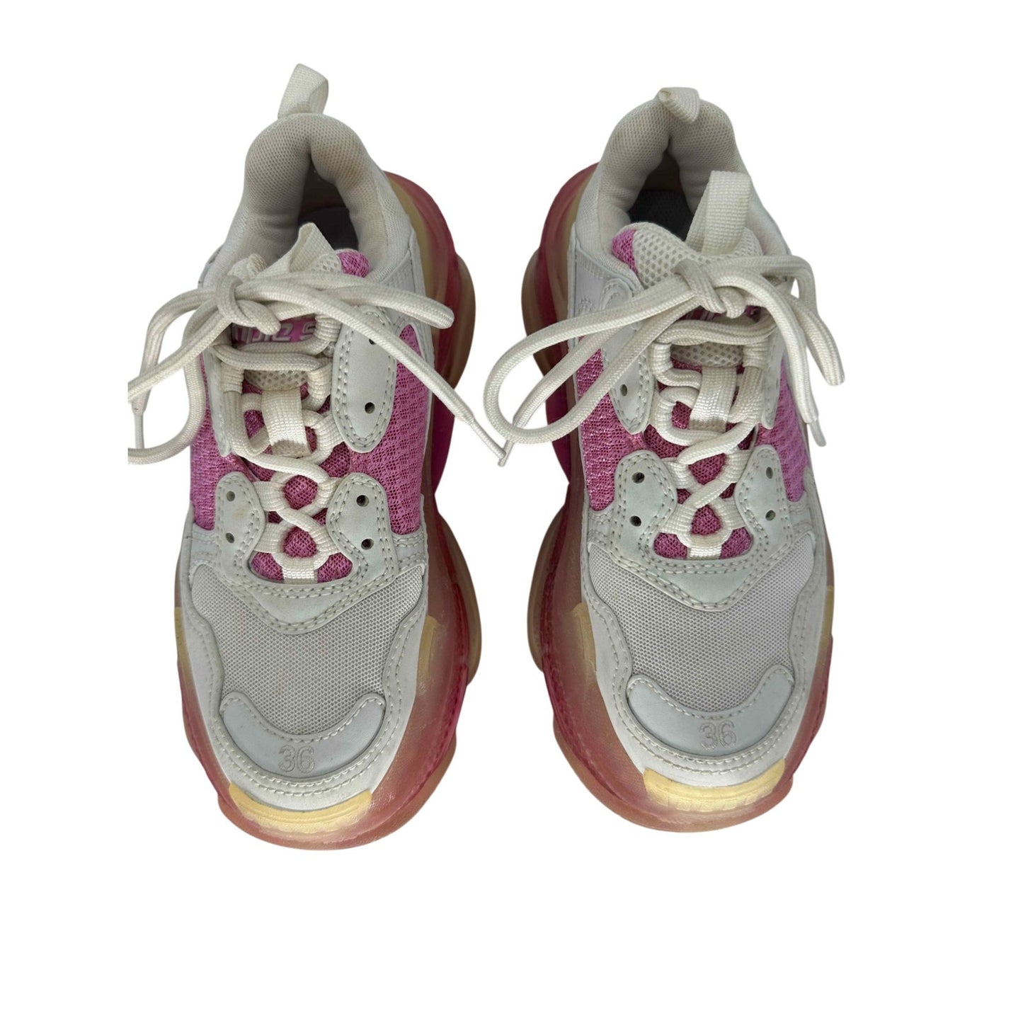 Balenciaga Mesh Triple S Clear Sole Trainers Sneakers
