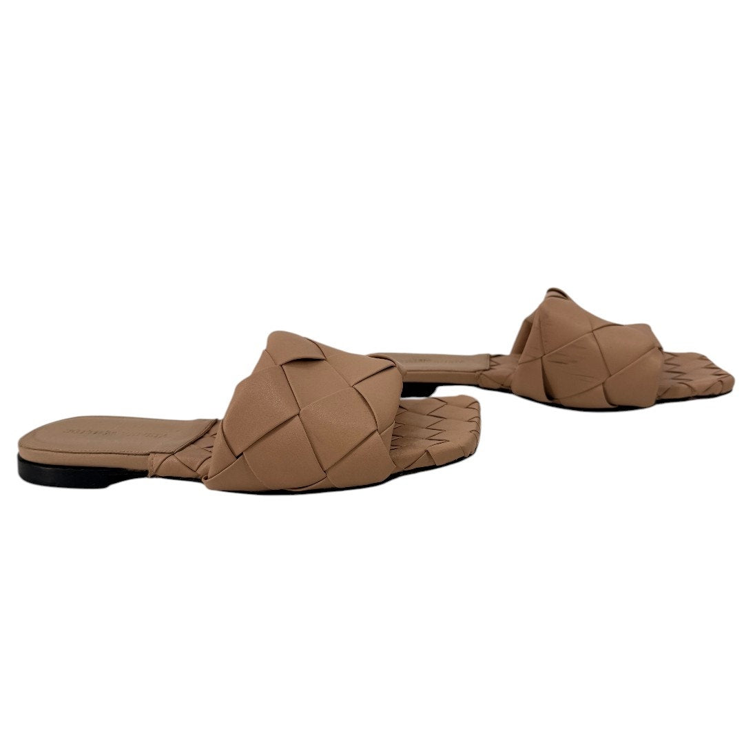 Bottega Veneta Lido Intrecciato Leather Flat Slide Sandals