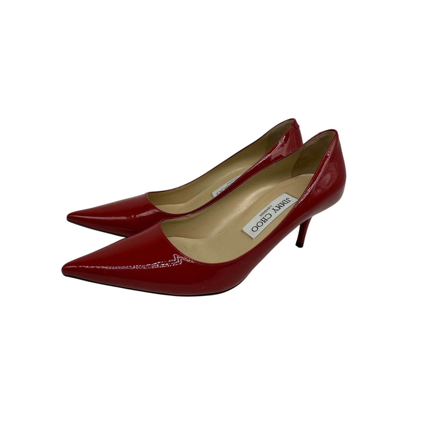 Jimmy Choo Patent Leather Agnes Pointed Pumps Heels
