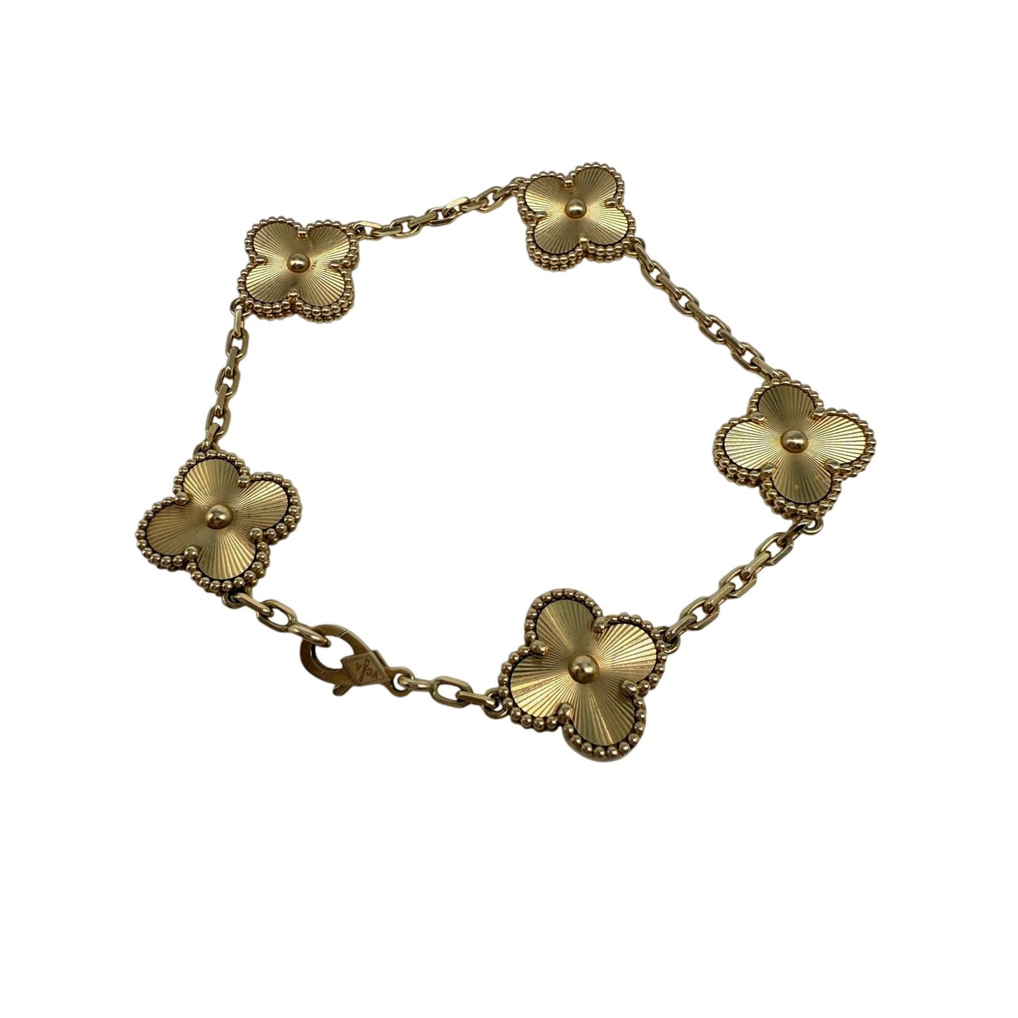 Van Cleef & Arpels 18K Vintage Alhambra 5 Motif Bracelet