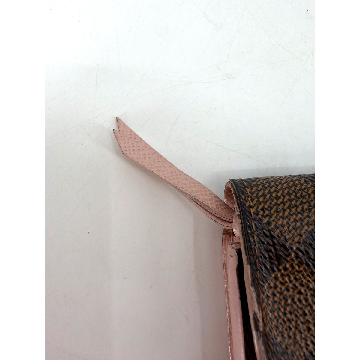 Louis Vuitton Damier Ebene Long Flap Wallet Rose Ballerine Pink