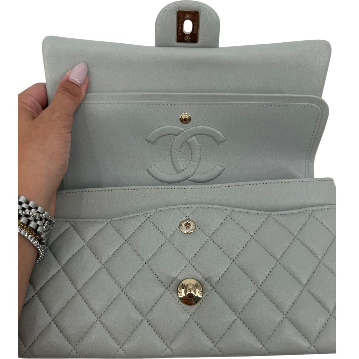 Chanel Lambskin Quilted Classic Double Flap Shoulder Bag