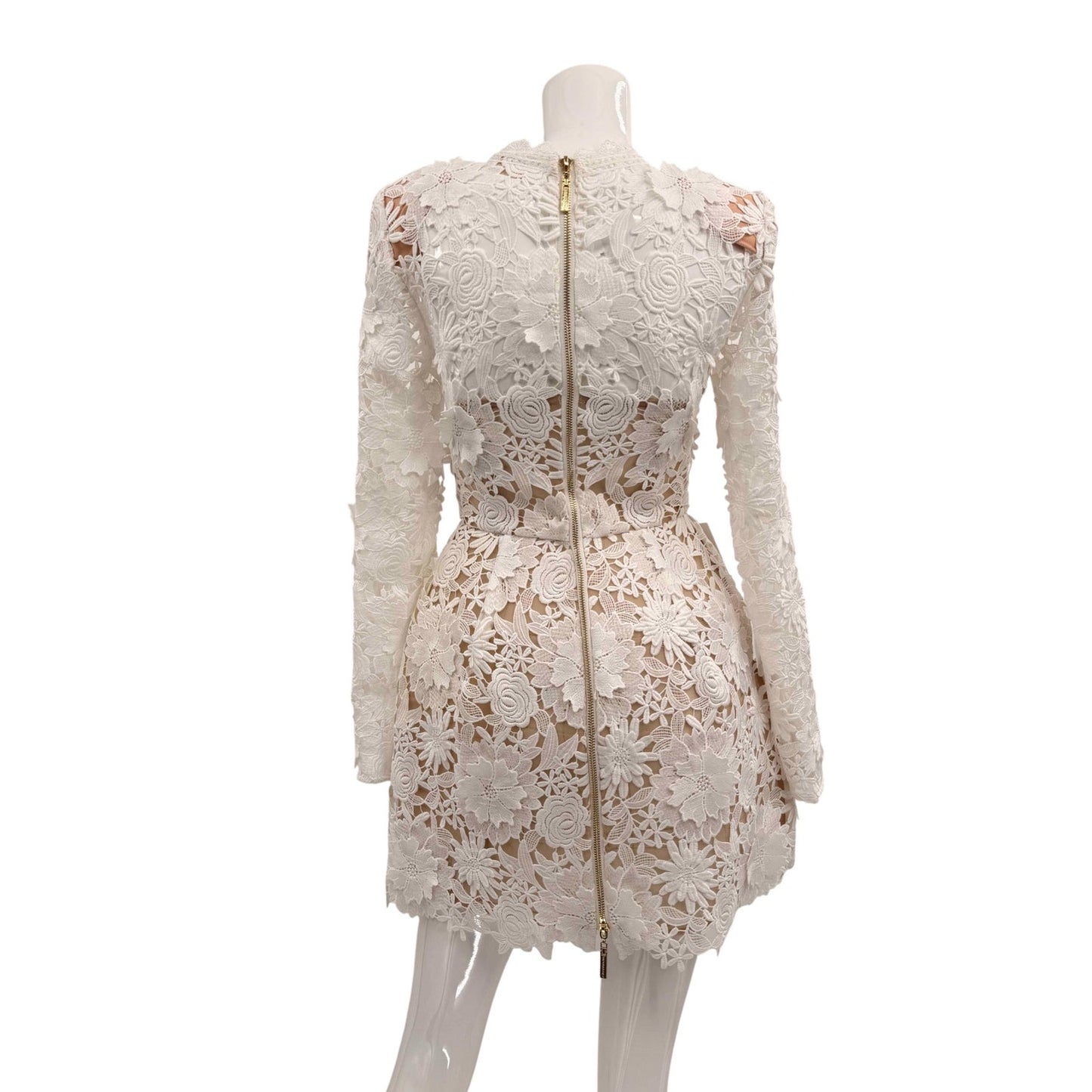Bronx and Banco Floral Lace Maia Long Sleeve Mini Dress