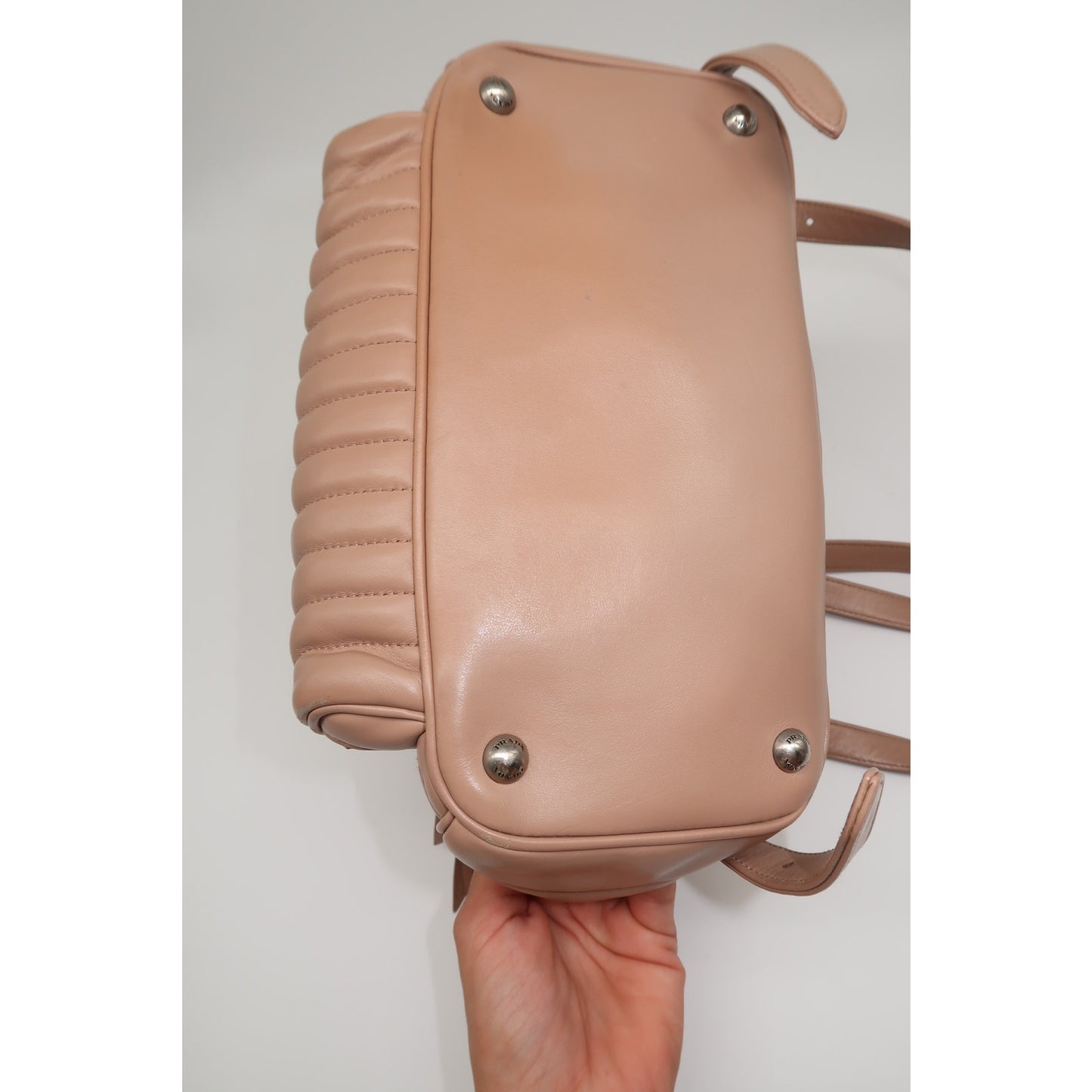 Prada Milano Diagramme Leather Logo Accent Zip-Around Backpack